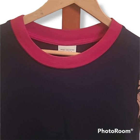 Dries Van Noten Balck Red Long Sleeve Top - Picture 2 of 7